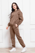 Drop Shoulder Long Sleeve Hoodie and Pants Set - Hovatok