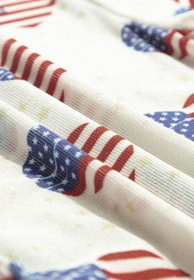 US Flag Heart Mock Neck Long Sleeve Bodysuit - Hovatok