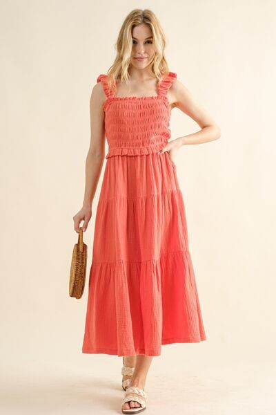 And The Why Smocked Ruffled Tiered Dress - Hovatok