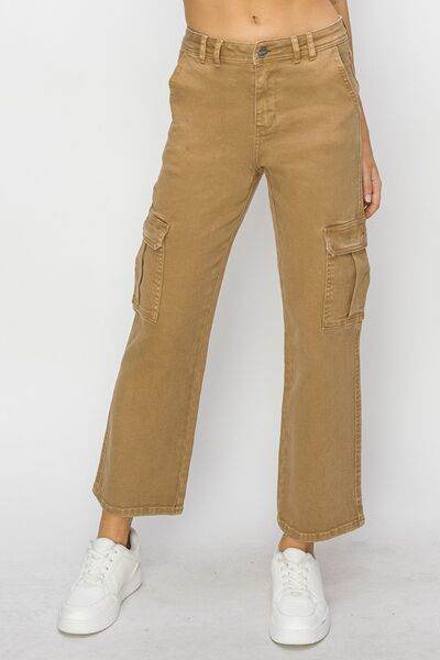 Risen Full Size High Rise Cargo Jeans - Hovatok