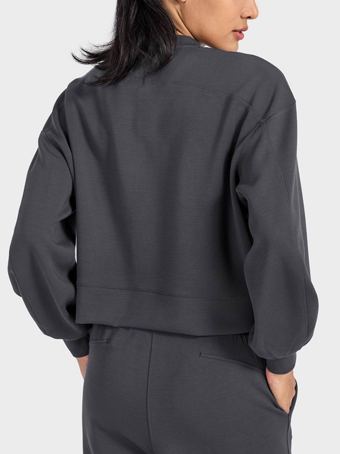 Millennia Round Neck Drop Shoulder Sports Top - Hovatok