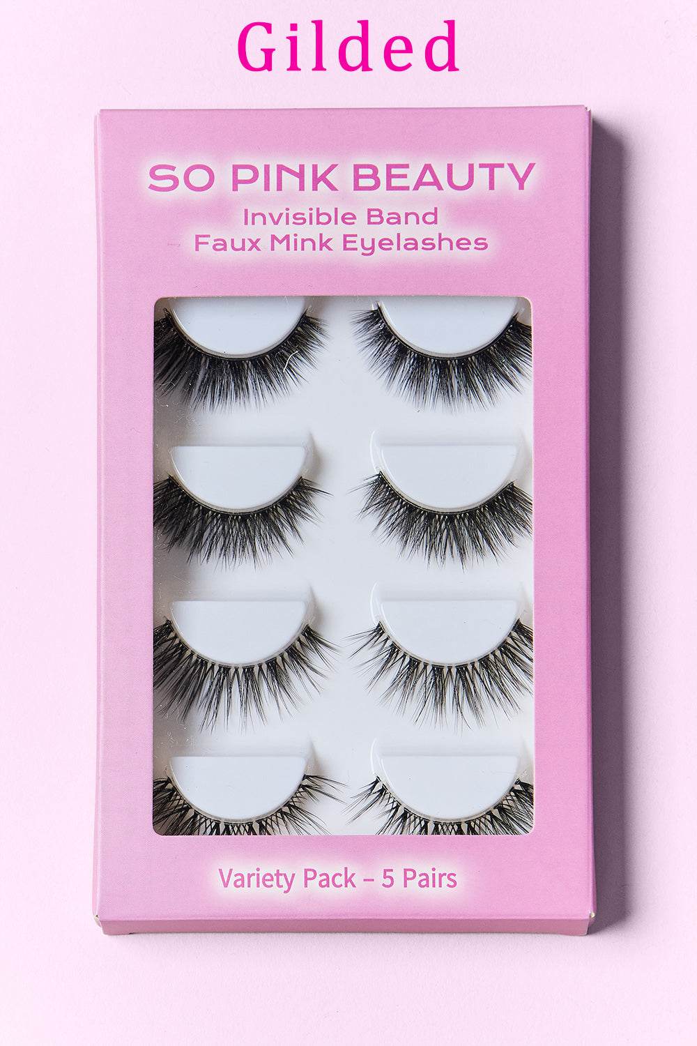 SO PINK BEAUTY Faux Mink Eyelashes Variety Pack 5 Pairs - Hovatok