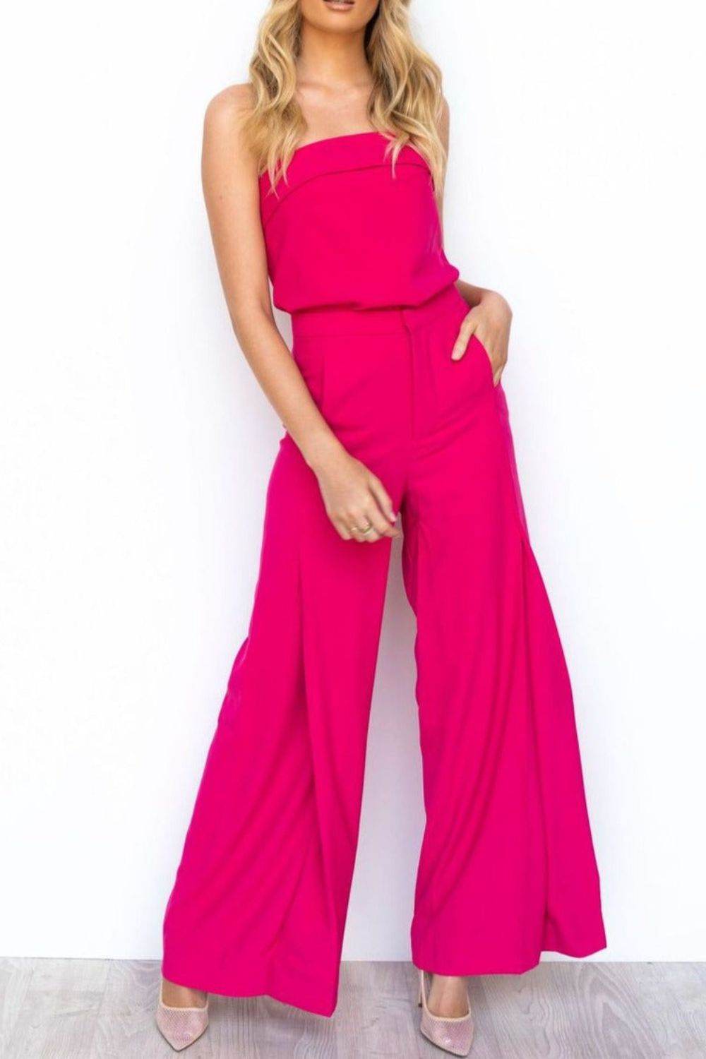 Tube Top and Wide Leg Pants Set - Hovatok