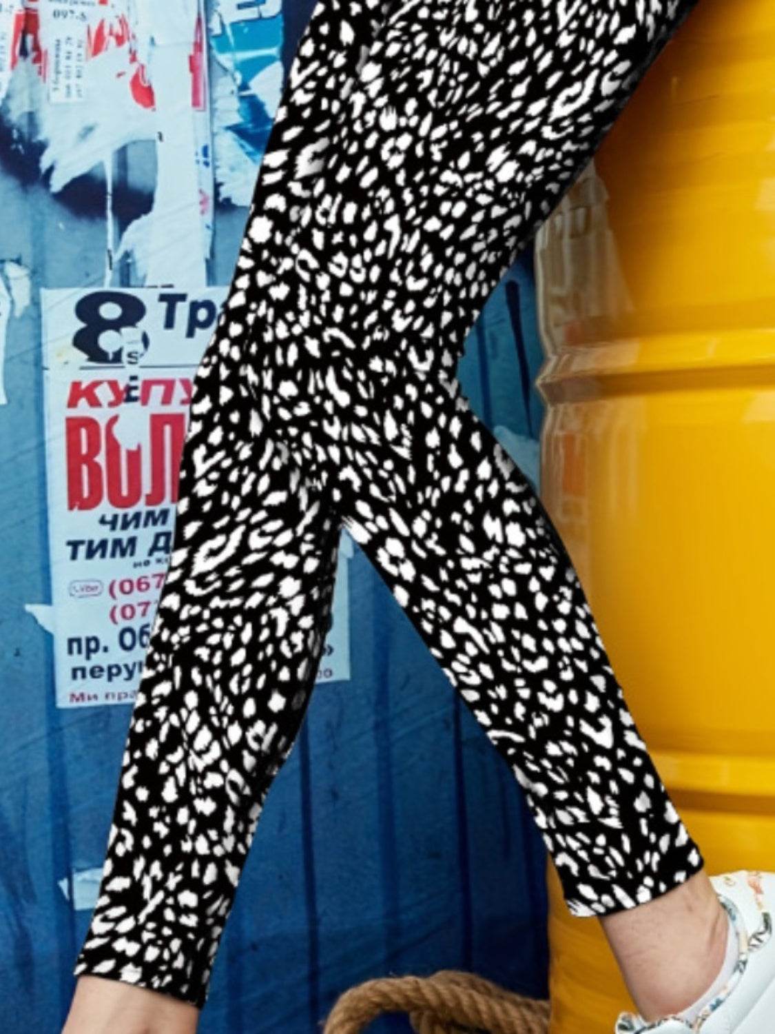 Printed High Waist Skinny Leggings - Hovatok