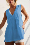 Side Slit V-Neck Tank - Hovatok