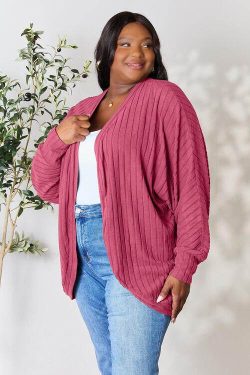 Basic Bae Full Size Ribbed Cocoon Cardigan - Hovatok