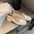 Square Toe Block Heel Mary Jane Shoes - Hovatok