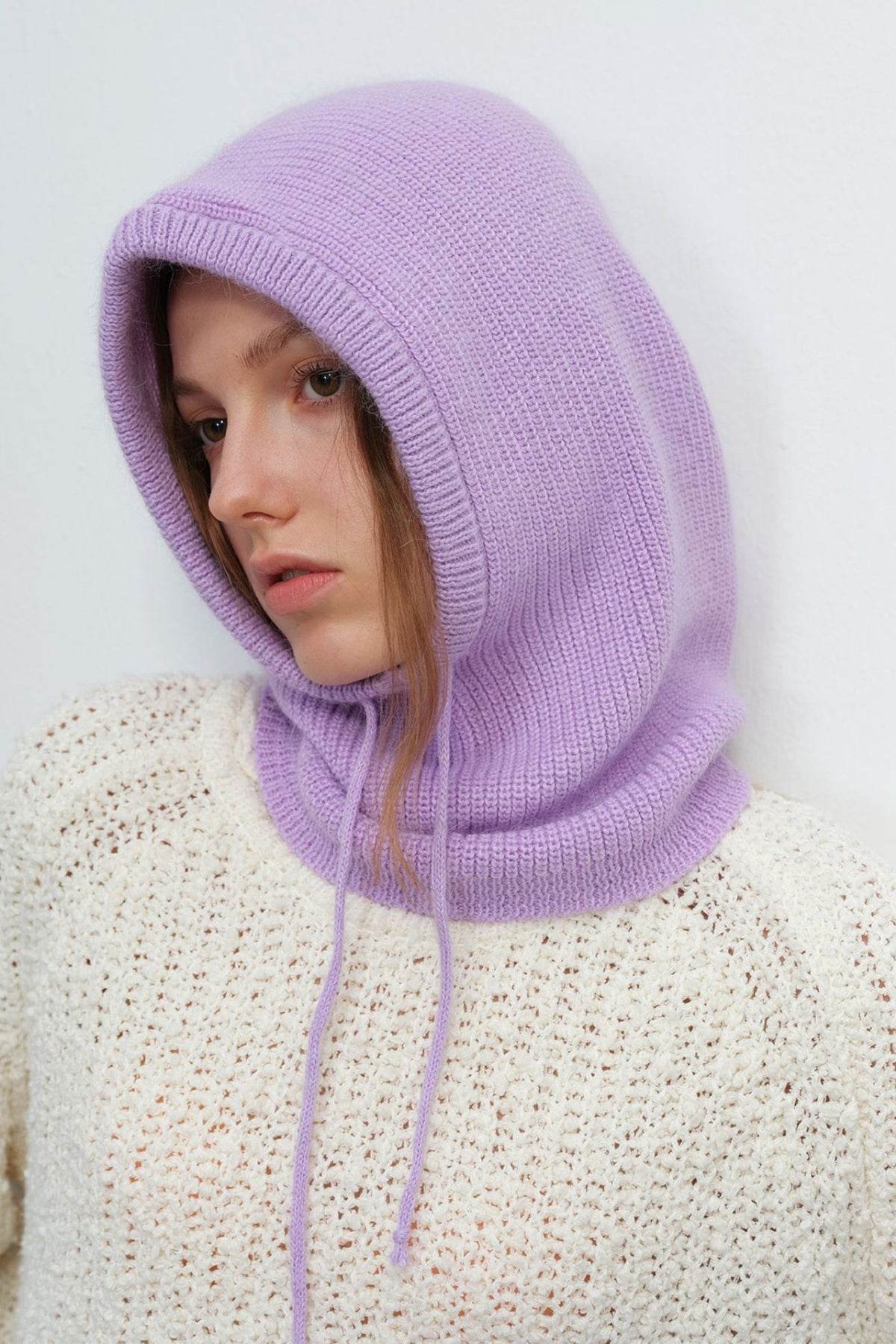 Drawstring Solid Color Thermal Knit Hat - Hovatok