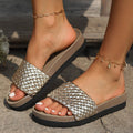 PU Leather Woven Platform Sandals - Hovatok