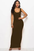 Scoop Neck Wide Strap Maxi Dress - Hovatok
