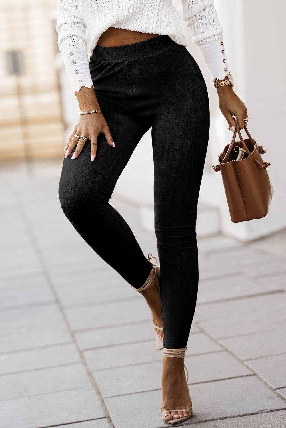 High Waist Skinny Leggings - Hovatok