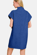 Zenana Short Sleeve Sweater Mini Dress - Hovatok