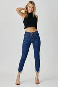RISEN Full Size Embellished Mid Rise Crop Skinny Jeans - Hovatok