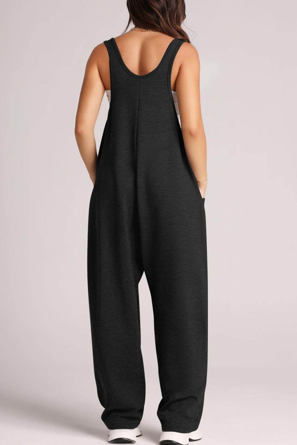 Lovelet Wide Strap Jumpsuit with Pockets - Hovatok
