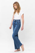Judy Blue Full Size Double Button Wide Leg Jeans - Hovatok