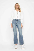 Judy Blue Full Size Tummy Control Back Embroidered Pocketed Bootcut Jeans Plus Size - Hovatok