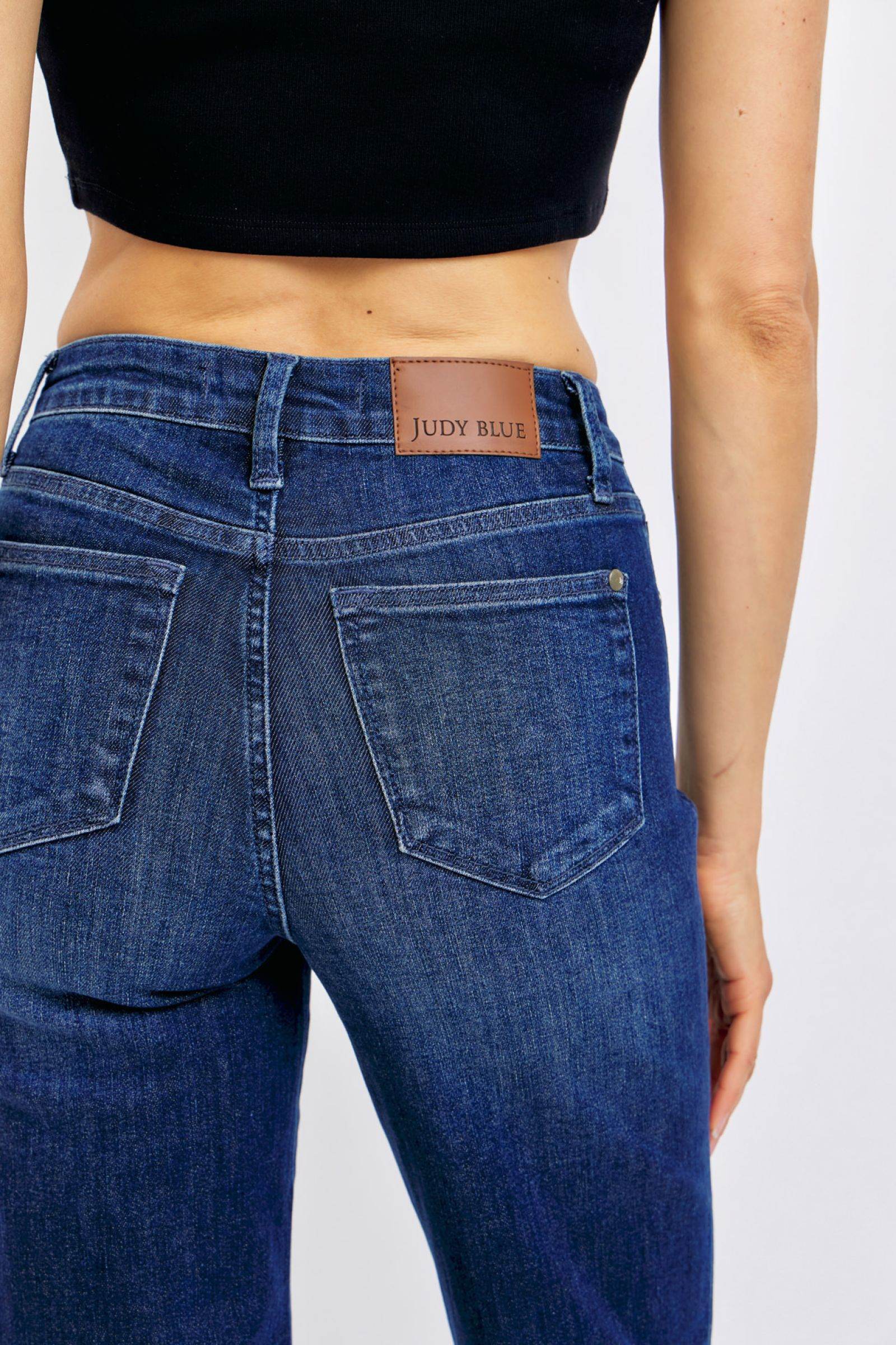 Judy Blue Full Size Tummy Control Straight Jeans Plus Size - Hovatok