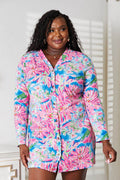 Double Take Floral Open Front Long Sleeve Cardigan - Hovatok