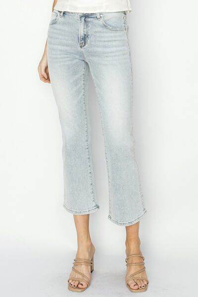 RISEN Full Size Mid Rise Cropped Flare Jeans - Hovatok