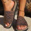 Leopard Open Toe Sandals - Hovatok