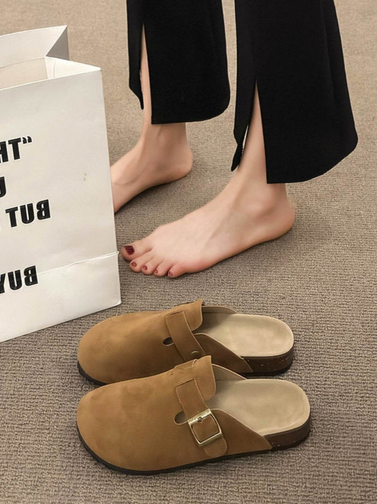 Round Toe Buckle Slip-Ons - Hovatok