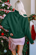 Double Take Full Size Merry Christmas Turtleneck Long Sleeve Sweater - Hovatok