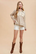Annie Wear Striped Button Detail Long Sleeve Polo Top - Hovatok
