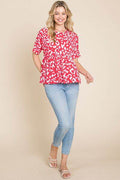 BOMBOM Leopard Peplum Babydoll Blouse - Hovatok