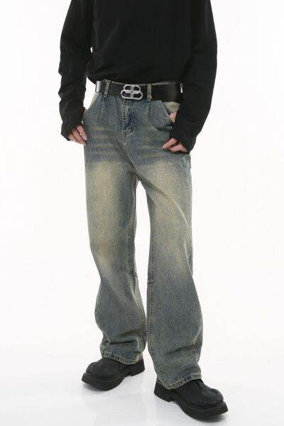 Wide Leg Men's Jeans with Pockets - Hovatok