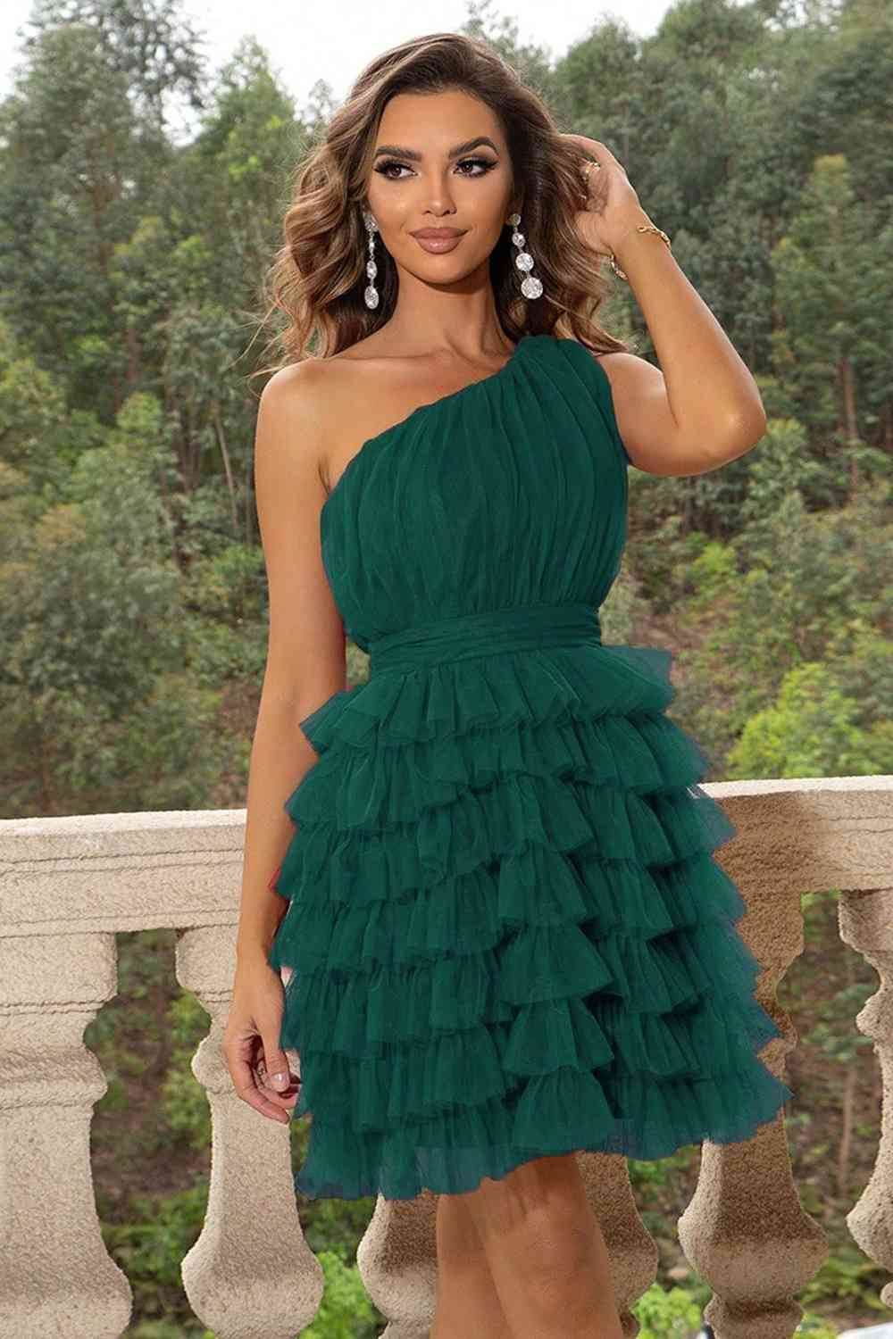 One-Shoulder Sleeveless Dress - Hovatok