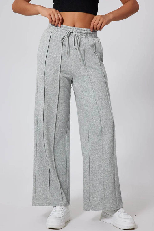 Drawstring Wide Leg Active Pants - Hovatok