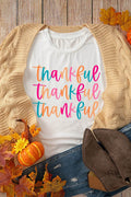 Full Size THANKFUL Round Neck Short Sleeve T-Shirt - Hovatok