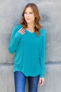Basic Bae Full Size V-Neck Long Sleeve Top - Hovatok