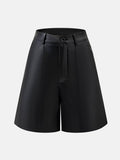 PU Leather High Rise Shorts - Hovatok