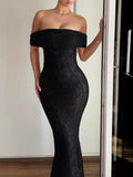 Devine Backless Lace Off-Shoulder Maxi Dress - Hovatok