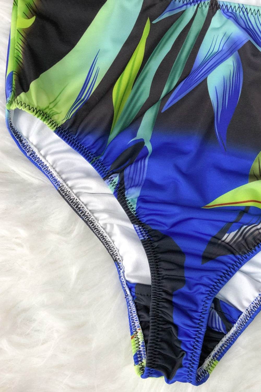 Printed Halter Neck One-Piece Swimwear - Hovatok