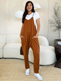 Double Take Full Size Sleeveless V-Neck Pocketed Jumpsuit - Hovatok