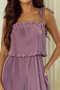 Square Neck Spaghetti Strap Jumpsuit - Hovatok