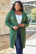 Basic Bae Full Size Hooded Sweater Cardigan - Hovatok