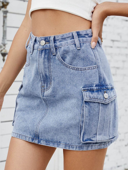 Cargo Denim Skirt - Hovatok