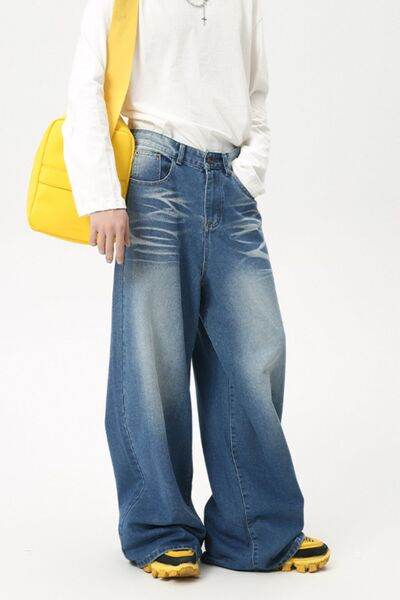Wide Leg Jeans with Pockets - Hovatok