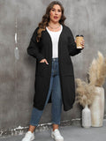 Plus Size Long Sleeve Pocketed Cardigan - Hovatok