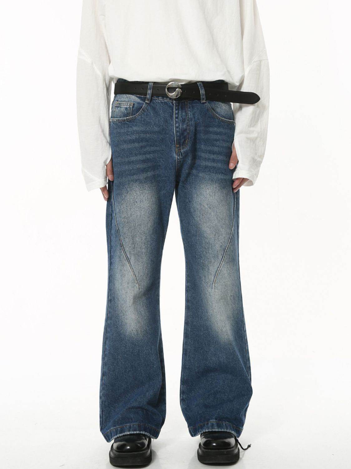 Men's Mid Rise Jeans with Pockets - Hovatok