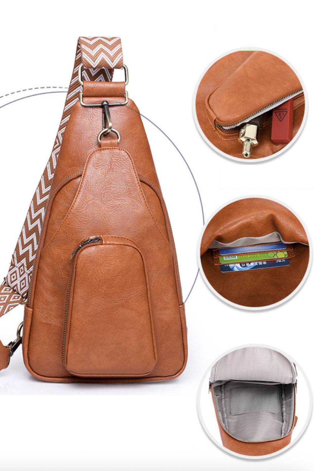 Adored Take A Trip PU Leather Sling Bag - Hovatok