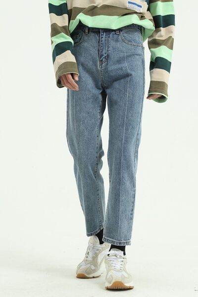 Straight Leg Jeans with Pockets - Hovatok