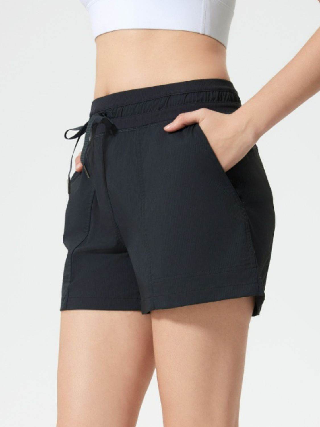 Millennia Drawstring Active Shorts with Pockets - Hovatok