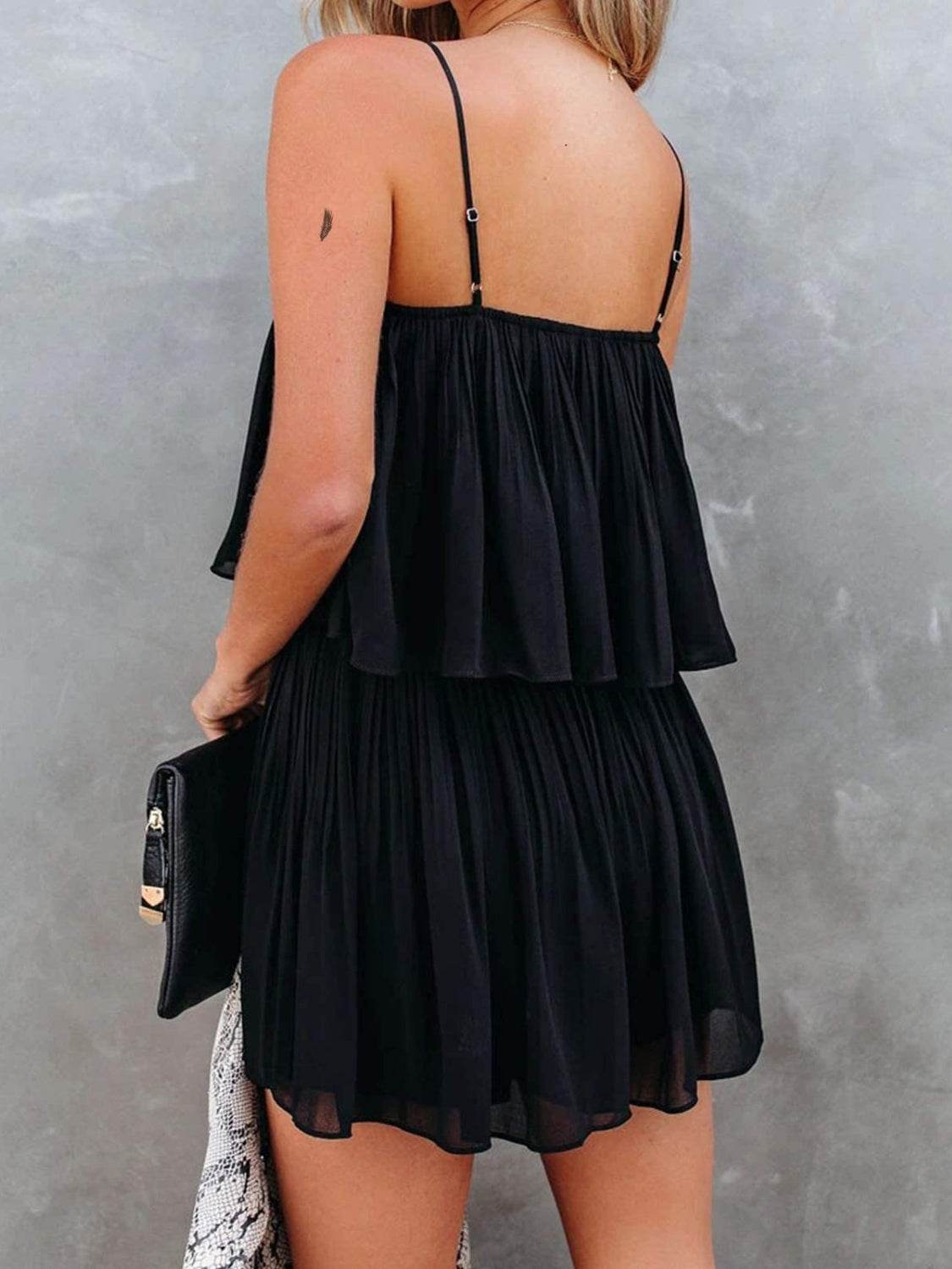 Ruched Spaghetti Strap Romper - Hovatok