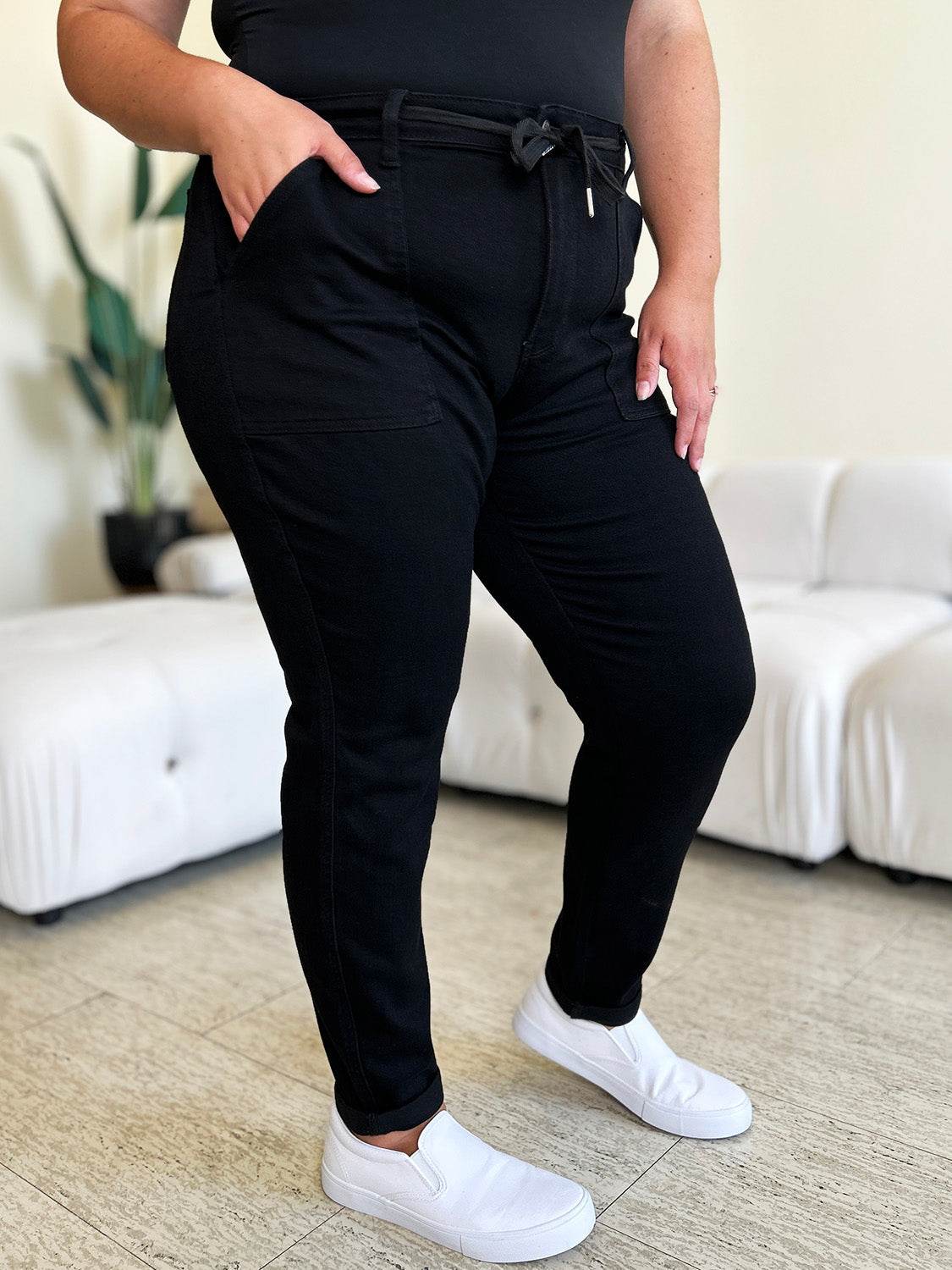 Judy Blue Full Size High Waist Double Roll Cuff Jeans - Hovatok