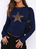 Devine Star Round Neck Long Sleeve T-Shirt - Hovatok