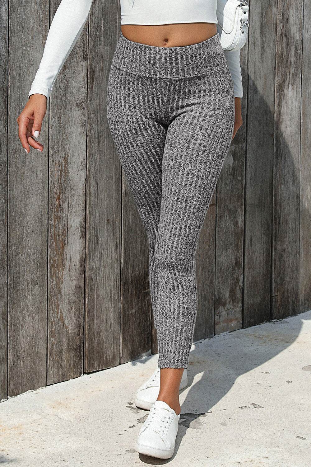 Ribbed High Waist Leggings - Hovatok
